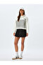 Beige Women's High Neck Sweatshirt - 2