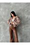 Leopard Patterned Pejuş Coat - Tan Zebra | |   F1654 - 2