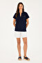 Women's Navy Blue Basic T-Shirt 50285853 -Vr033 - 4