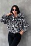 Leopard Patterned Pejuş Coat - Black Zebra | |   F1654