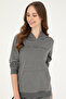 Women's Anthracite Melange Hooded Sweatshirt 50296947-Vr081 - 3