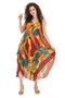 Strappy Voile Aphrodite Midi Length Summer Dress Claret Red 6151 - 6