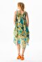Strappy Voile Aphrodite Midi Length Summer Dress Tie Dye Turquoise 6212 - 2