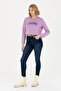 Women's Lilac Crew Neck Sweatshirt 50271650 -Vr034 - 4