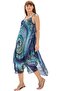 Strappy Voile Aphrodite Midi Length Summer Dress Navy Blue 6007 - 5