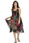 Strappy Voile Aphrodite Midi Length Summer Dress Black-White 6063 - 6