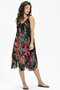Strappy Voile Aphrodite Midi Length Summer Dress Black-White 6063 - 4