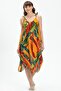 Strappy Voile Aphrodite Midi Summer Dress Mustard 6150