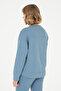 Women's Dark Blue Basic Crew Neck Sweatshirt 50296919-Vr032 - 5