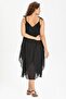 Strappy Voile Aphrodite Midi Summer Dress Black 6051 - 2