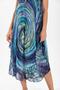 Strappy Voile Aphrodite Midi Length Summer Dress Navy Blue 6007 - 2