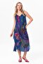 Cobalt Blue Plaid Midi Summer Dress - Strappy Aphrodite Voile 6209