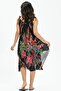 Strappy Voile Aphrodite Midi Length Summer Dress Black-White 6063 - 2