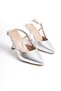 Women's Heeled Shoes Open-Back Buckled New Season Heel 8cm - 4