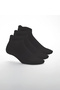 3 Pairs - Black Cotton Heel Reinforced Women's Sneaker Sports Socks