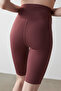 Plum Super High Rise Stretchy Biker Shorts - 4