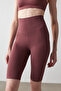 Plum Super High Rise Stretchy Biker Shorts - 2
