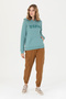 Women's Mint Hooded Basic Sweatshirt 50276022-Vr090 - 5