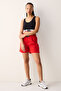 Red High-Waist Snap-Fastened Shorts - Seren Ay Çetin Collection - 2