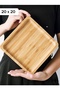 6 Pieces Bamboo Square Serving Plates, Presentation Set (20x20 cm) - 2