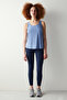 Navy Blue Comfort High Waist Pocket Detailed Ankle Length Leggings - 3