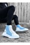 BA0256 Lace-Up Men's High Sole White Blue Sole Sports Boots