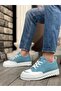 -Ba0328 Thick High Sole Smile Patterned Turquoise Sports Men's Shoes - 5