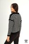 Women's New Season Wide Casual Fit Comfort Model Standard Size Polo Neck Striped Knitwear Sweater - 6