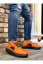 BA0302 Boa Thick Sole Laceless Style Casual Orange Men's Shoes