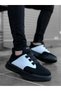 BA0160 Banded Men's High Sole Black White Black Sole Sports Shoes - 2