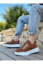 BA0332 Ladder Pattern Lace Up Men's High Sole Tan Suede White Sole Sports Shoes - 3