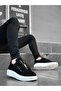 BA0310 BOA Thick Suede High Sole Zippered Black and White Men's Shoes
