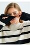 Black Striped Girl's Sweater - 7311