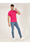 Pink Slim Fit 100% Cotton Buttoned Polo Collar Basic T-Shirt 50262660-Vr023 - 4