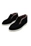 Genuine Leather Black Suede and Real Fur Inside Elastic Daily Comfortable Women's Boots - 4