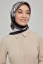 Black Gray Twill Silk Scarf - Nostalgia 8620-05
