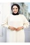 Women's Hijab Clothing Crew Neck and Balloon Sleeve Long Trend Stylish Knitwear Dress - 3