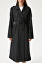 Women's Detroit Lined Epaulet Detailed Long Black Trench Coat - 3