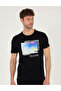 Black Slim Fit Printed Crew Neck T-Shirt 50262654-Vr046 - 2