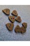 Black Polyester Heart Button - 1.5 Cm, 1 Pack 8 Pieces - 4