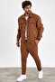 New Season Men's Trousers Jacket 2-Piece Cinnamon Color Suede Set Mz0800 - 6