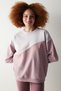 Dried Rose Colorblock Printed Sweatshirt - 2