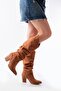 Ls-1884 Tan Suede Daily Women's Boots