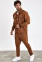 New Season Men's Trousers Jacket 2-Piece Cinnamon Color Suede Set Mz0800 - 2