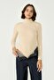 Women's Collared Snap Fastener Thermal Bodysuit 405155 / 409004 Beige - 7