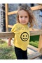 Children's Smiling Face Printed Short Sleeve T-Shirt - 4