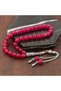 Natural Stone Metal Tasseled Jade Stone Rosary - 2
