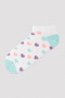 Girl's Neon Seashell Patterned 3-Piece Booties Socks - 3