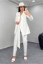 Women's Tie-Up Jacket Trousers Set White - 3