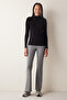 Half Turtleneck Black Soft Basic Top